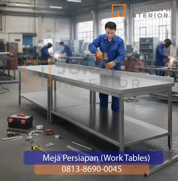 1 jasa pembuatan meja persiapan (work tables) stainless custaom