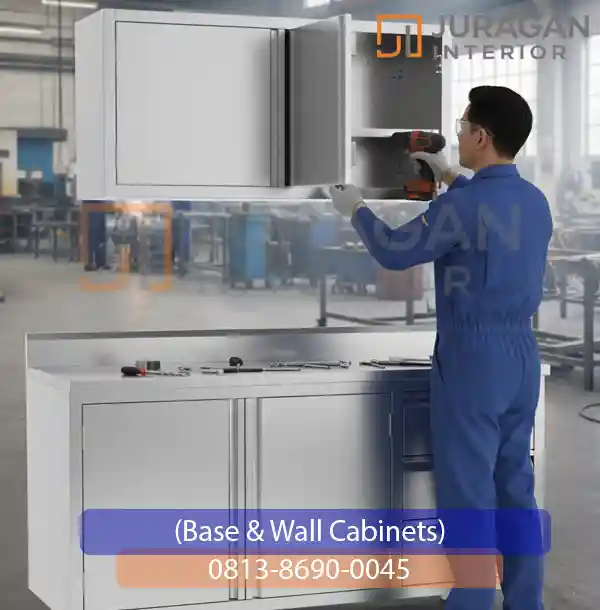 jasa pembuatan kabinet bawah dan atas (base & wall cabinets) stainless
