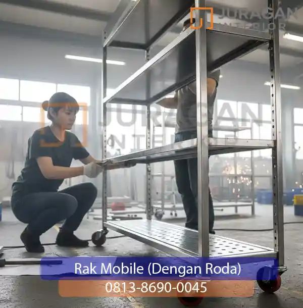 rak mobile (dengan roda)