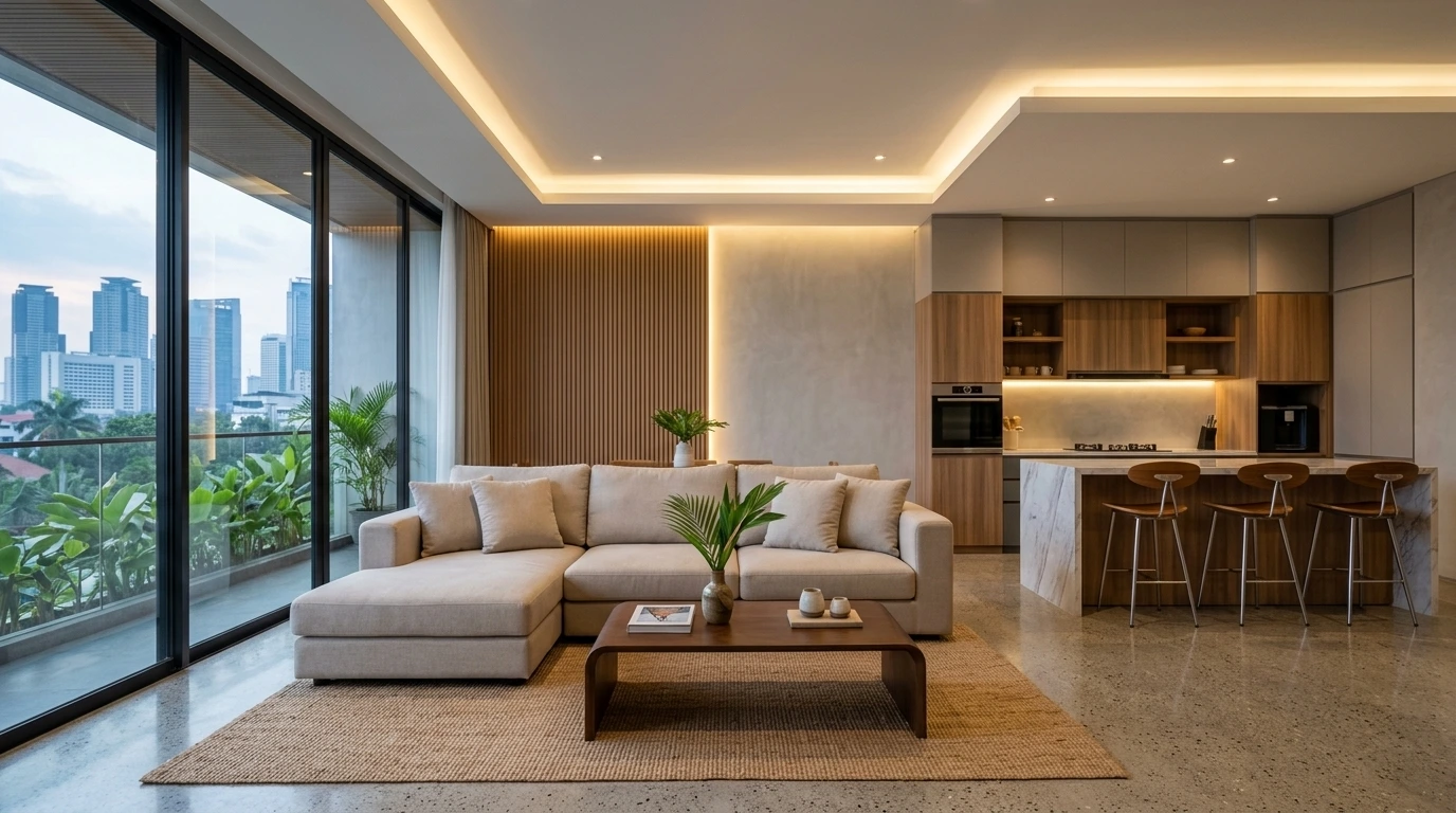 desain dan rincian biaya estimasi RAB untuk jasa interior rumah minimalis