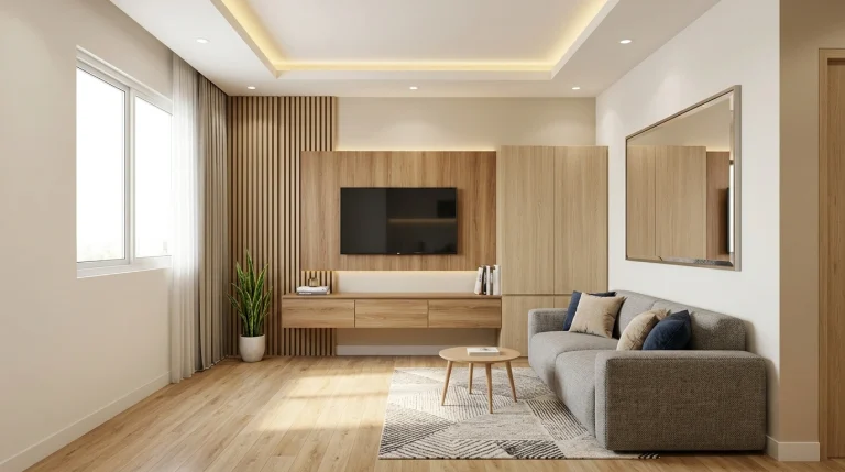 Desain interior rumah minimalis modern konsep open space dengan ruang keluarga