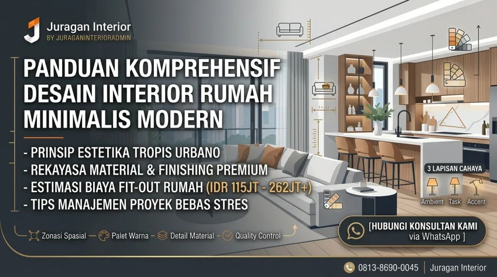 Jasa Desain Interior Rumah Minimalis Modern, Biaya & Tips" oleh Juragan Interior