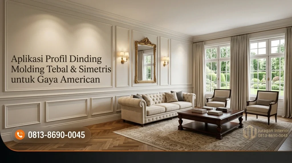 Jasa American Classic Interior: Aplikasi Profil Dinding Molding