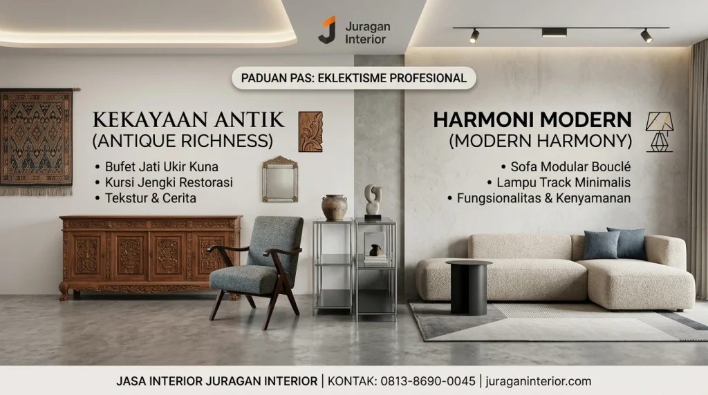 Jasa Desain Eclectic Interior: Paduan Antik Modern Pas