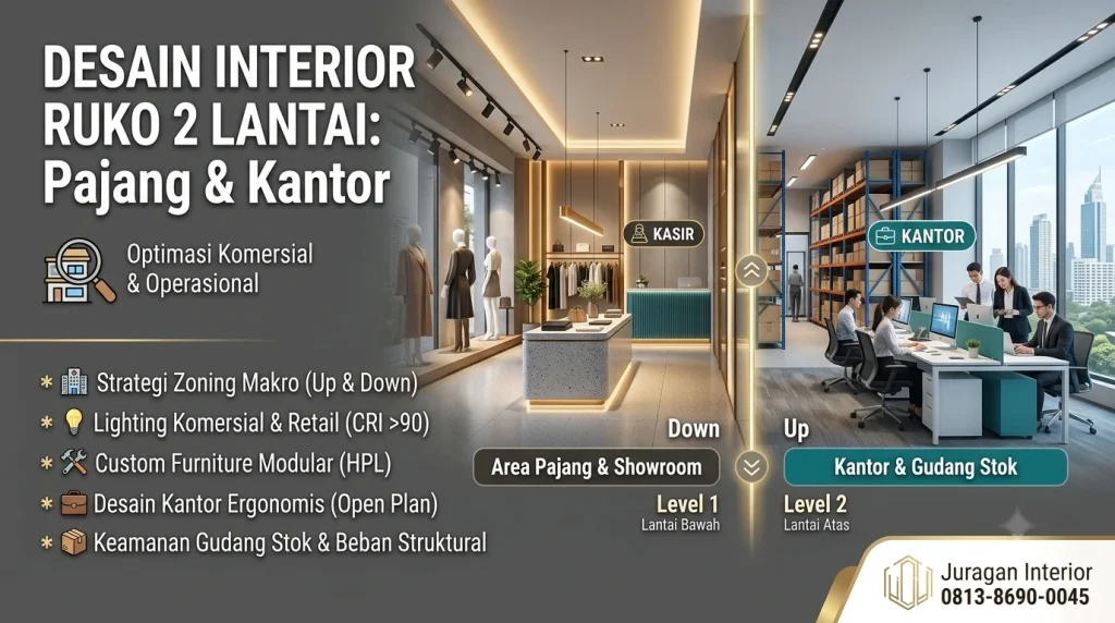 Jasa Desain Interior Ruko 2 Lantai Terbaik: Pajang & Kantor