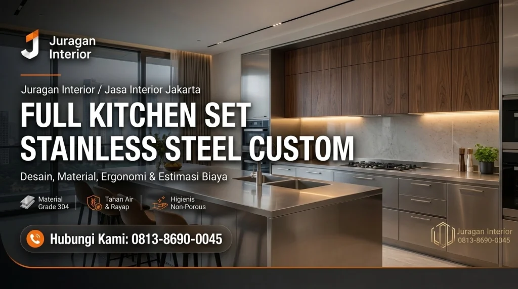 Full Kitchen Set Stainless Steel Complete Custom Jasa Interior
