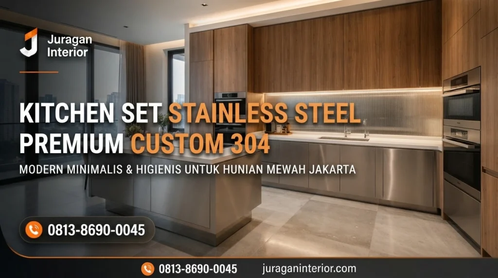 Kitchen Set Stainless Steel Premium Custom 304 Modern Minimalis