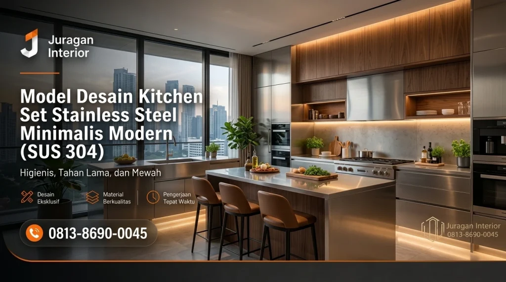 Model Desain Kitchen Set Stainless Steel Minimalis Modern