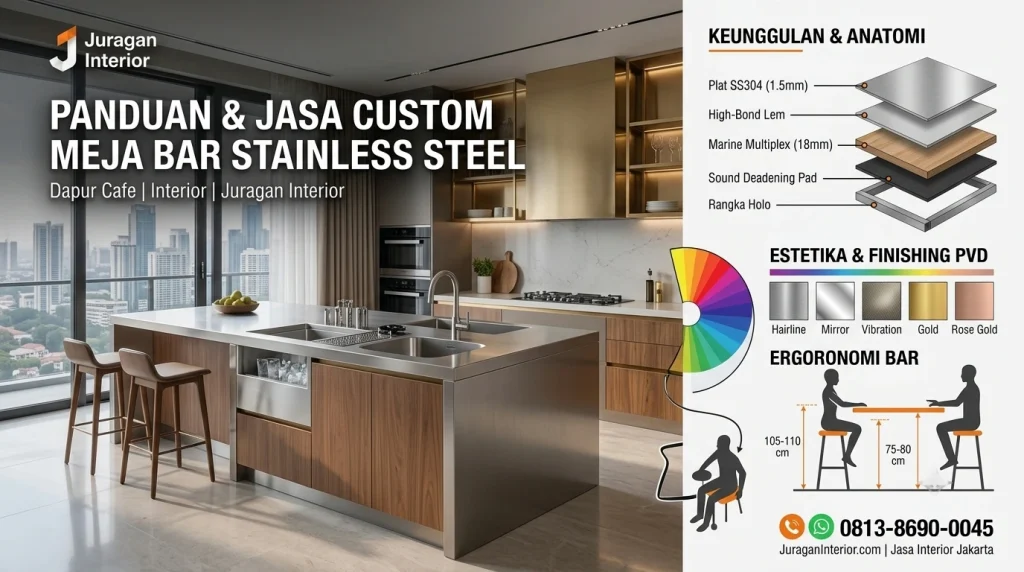 Panduan & Jasa Custom Meja Bar Stainless Steel Dapur Cafe